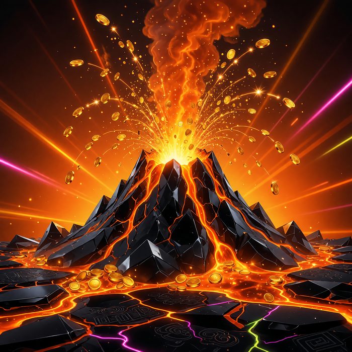 Molten Core Riches slot game art, volcanic theme