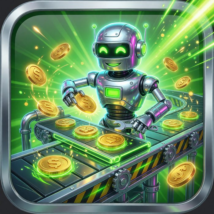 Robo Reels Factory slot game art, robots theme