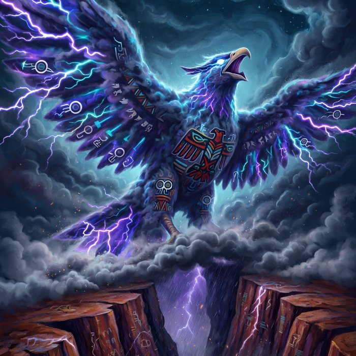 Thunderbird's Ascent slot game art, storm-spirit legend theme